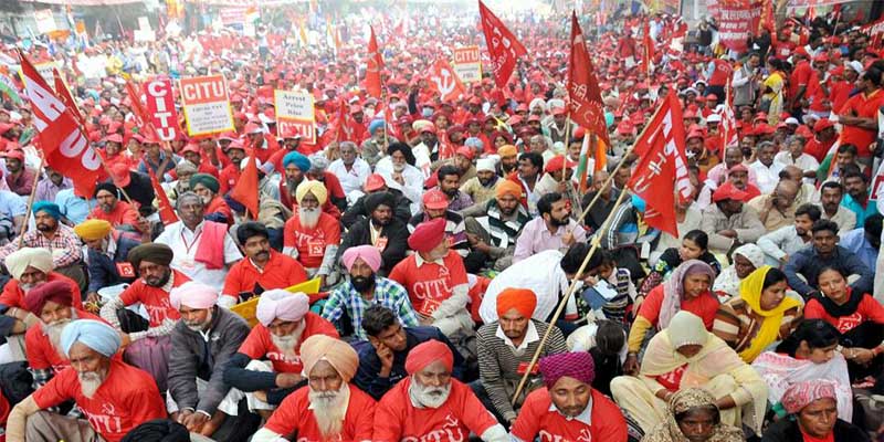 दिल्ली में लाखों मजदूरों का हल्ला बोल